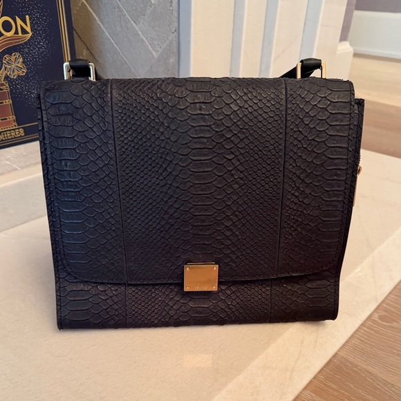 Trapeze python and suede Women's Bag - Picture 8 of 9